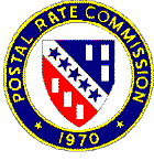 Postal Rate Commission Seal - shield surrounded by blue circle